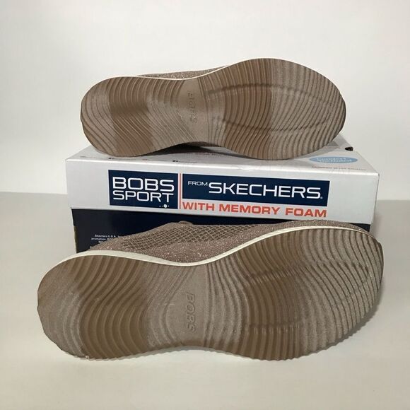 Skechers BOBS Squad Glitz Sparkle Knit Lace-Up Sneakers - Picture 8 of 9